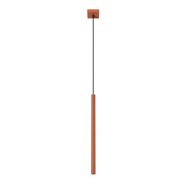 Suspension ocre rouge G9 Pastelo 1 luminaire de plafond tube en acier