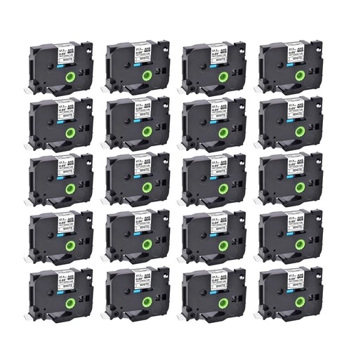 20x Compatible Brother HSe-241 Cartouche 17.7mm gaine thermorétractable blanc