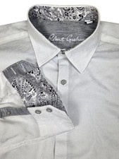 Robert Graham Button Up White L/S Flip Cuff Shirt Size - XL Classic Fit
