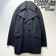 01AW Tricot Comme Des Garcons Cut-off design pea coat size S