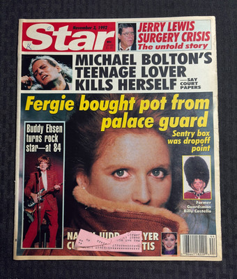 1992 Nov 3 STAR Tabloid Magazine FN 6.0 Buddy Ebsen / Jerry Lewis