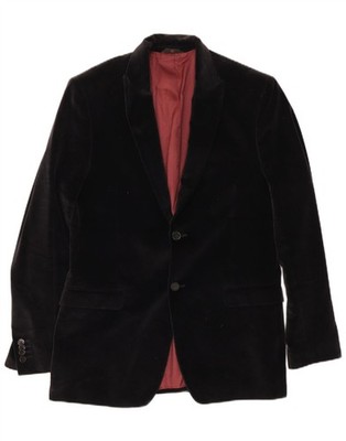 Conbipel Herren Studio 2 Knopf Samt Blazer Sakko IT 52 Large Schwarz Baumwolle DR24