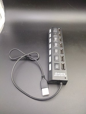 7 Port USB 2.0 Hub Splitter Adapter High Speed For PC Laptop Mac Desktop
