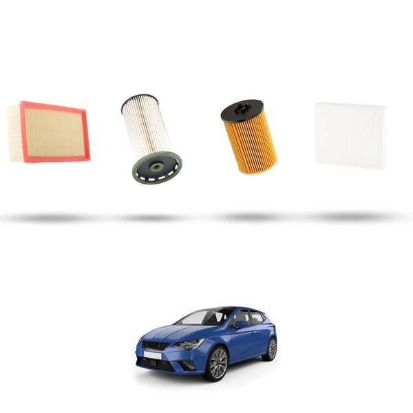 Hoffcar Set Service - 4 Filter FüR Seat Ibiza V 1.6 Tdi 70Kw Von 2017-image