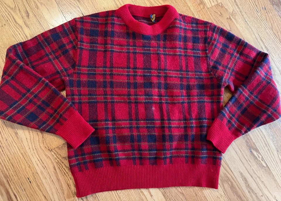 Rare Vintage 1970s Pendleton Red Striped 100% Virgin Wool Sweater Sz Large - Image 2 of 4