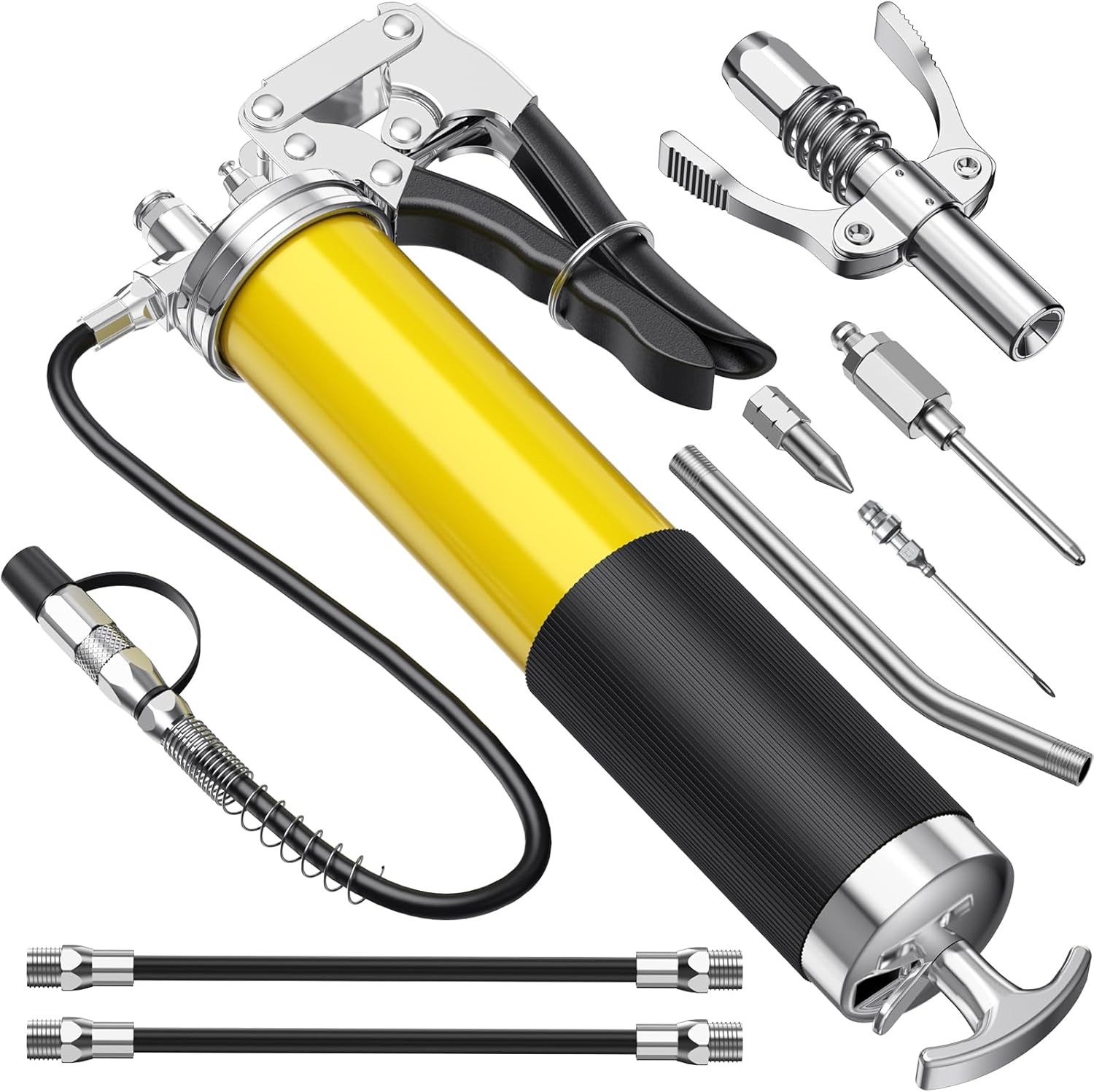 2025 Grease Gun Pistol Grip 8000PSI Professional Heavy Duty 18" Flex Hose 14oz
