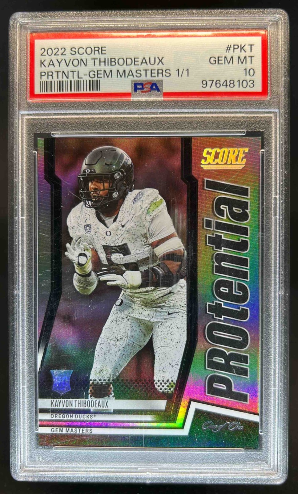 Kayvon Thibodeaux Panini Score Protential #PKT Gem Masters 1/1