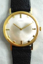 Timex Super Thin Vintage 1968 Manual Wind Silver Sunray Dial Mens Watch   34mm