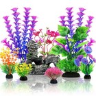 Fish Tank Accessories Aquarium Decorations Plants Colorful Rock Decor Plastic