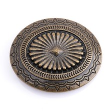Western Oval Belt Buckle fits 1.5 Inch Belts, Sunburst Design HRBK Q2513 Ant...