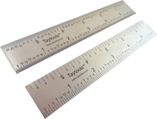 Taytools 6 Inch Rigid Machinist Rule Ruler Hardened Spring Steel 4R Chrome 