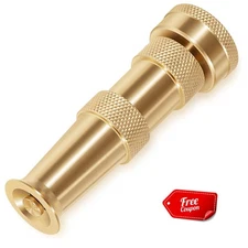 12380 Brass Adjustable Water Hose Nozzle for Patios Gutters Garden Sprayer