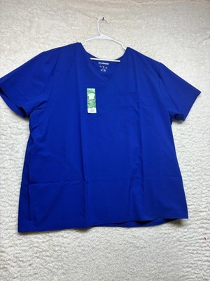 Scrubstar Scrub Shirt Mens 2XL Electric Blue V-Neck Core Essentials Stretch