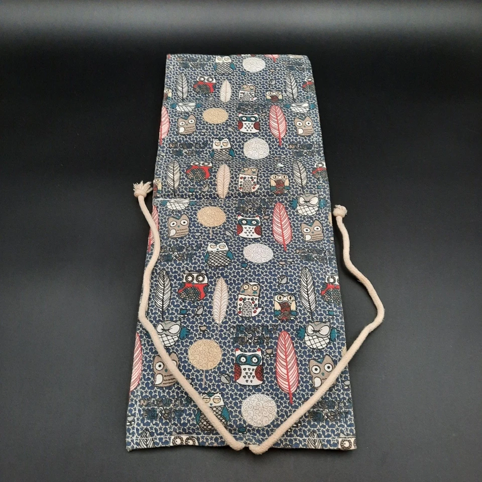 Estuche enrollable para lápices de acuarela con impresión de búho suministros de arte bolsa organizadora Foto 2 de 4