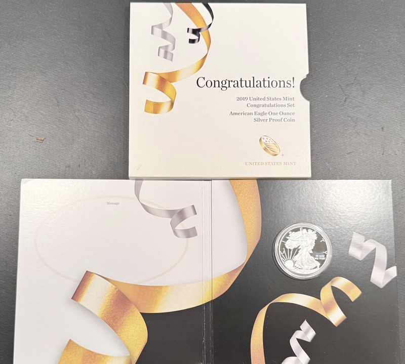 2019 W PROOF SILVER EAGLE CONGRATULATIONS SET 19RF