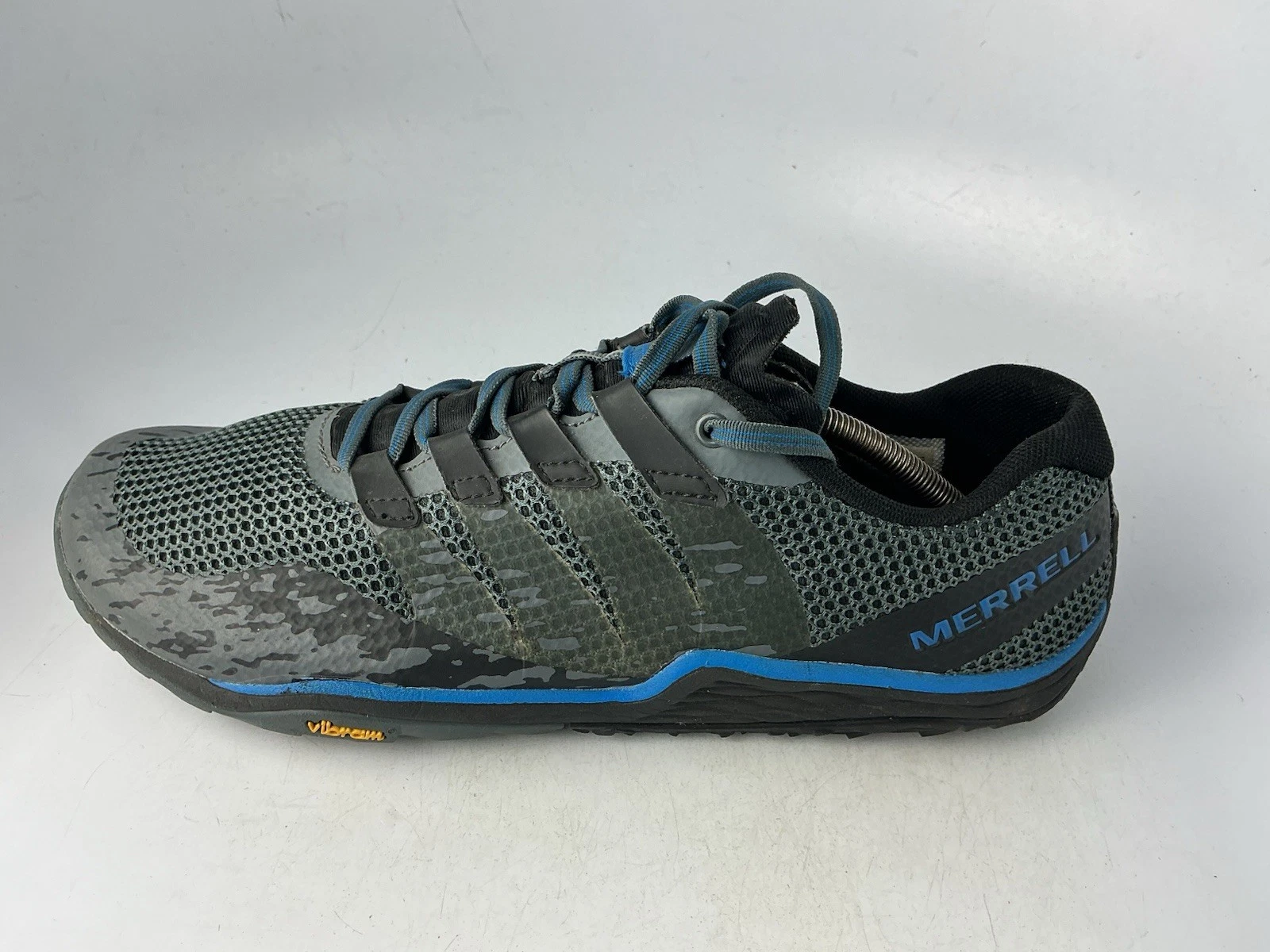 Merrell Trail Glove 5 Barefoot Athletic Shoes Black Blue/ Gray Sz 8.5 US Medium