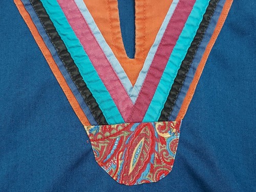 Vintage Boho Top Gr. L Patchwork Camel of Eugene Oregon Tweed Hippie Granola Prärie - Bild 6 von 16