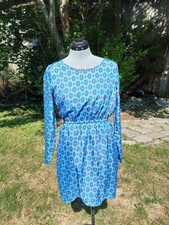 J Crew Dress size 2.  Blue, long sleeve.   Elastic waist.