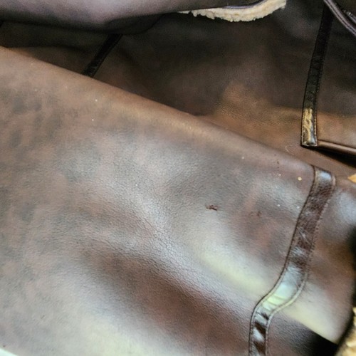 Rainbow West Brown Aviator/Bomber Polyester Fleece Lined Jacket Boys 14/16 READ - Picture 18 of 19