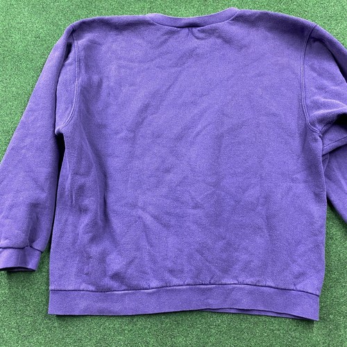 Vintage Nike Sweatshirt Mens Small Purple 90S Swoosh Check Sweater FITS SMALL - Picture 3 of 8