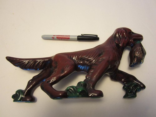 Vintage Ceramic figurine Hunting Irish Setter Dog Duck in Mouth 11.75”W 1960's - Picture 7 of 9