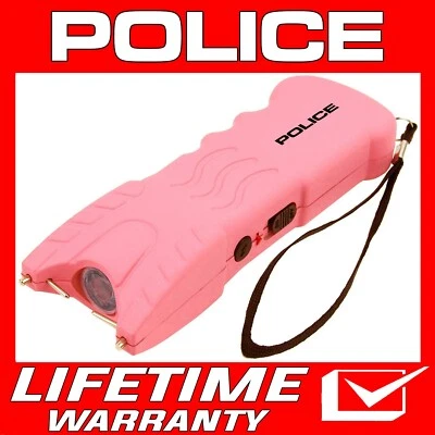 POLICE Stun Gun 916 700 BV Heavy Duty Rechargeable LED Flashlight Pink