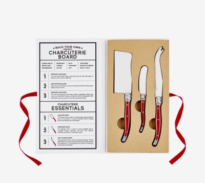 FA LA LA LA LA Red Christmas Charcuterie Board Knives Gift Set NEW