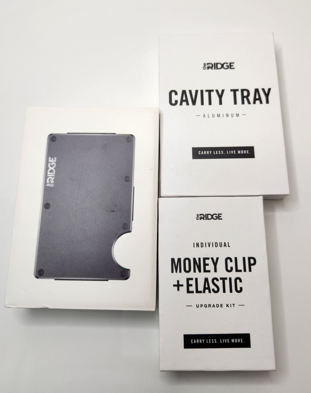 The Ridge Wallet Gunmetal PLUS Cavity Tray And Money Clip + Elastic NEW