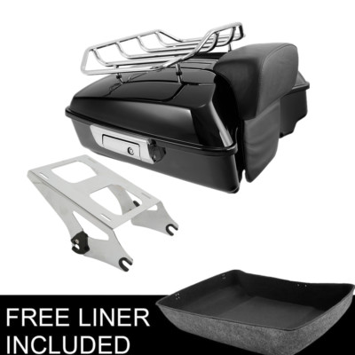 Chopped Trunk & Backrest Mount Rack Fit For Harley Tour Pak Street Glide 14-24