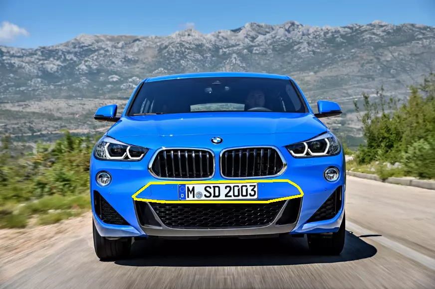 NEU BMW X2 F39 2016 - 2018 COVER PRIMED CENTER FRONT BUMPER 