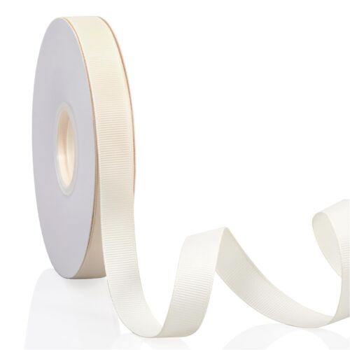 Ivory 5/8" X 50 Yards Solid Color Double Faced Grosgrain Ribbon for Gifts Wra...