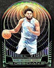 KARL-ANTHONY TOWNS 19-20 Panini Obsidian TUNNEL VISION GREEN ELECTRIC ETCH 22/25