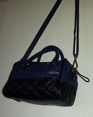 Petit Sac à Main BENETTON Avec Bandoulière En Simili Cuir (PU) Marine Et Noir - Neuf Avec étiquettes