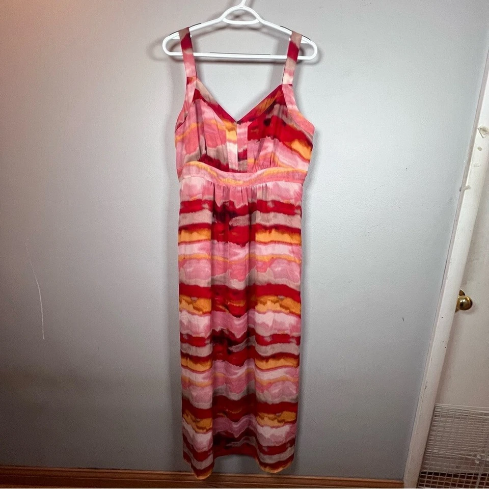 Maxi Vestido Evan Picono Rayas Sin Mangas Multicolor Talla 16 Verano Informal Foto 2 de 4