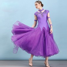 Latin Ballroom Dance Dress Modern Salsa Waltz Standard Long Dress N2 5 Colors