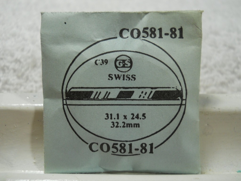 GS CO581-81 Watch Crystal Ft Swiss - 32.2 mm - 31.1 x 24.5 mm