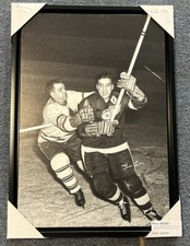 Detroit Red Wings “Terrible” Ted Lindsay Signed & Framed Canvas W/FrameWorth COA