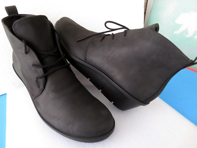 Ecco Black Leather Lace-Up Chukka Boots Size 11 Excellent Condition Ecco SKYLER Chukka Booties Oil Nubuck Lace Up Ankle Boot Sz  main image 4