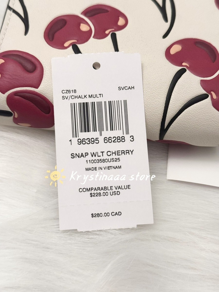 ❤️Coach Snap Wallet - CZ618 Snap Wallet With Cherry Print - NWT