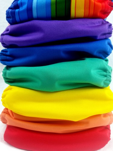 Nakie Baby 7 Pocket Cloth Diaper RAINBOW Set Washable Colorful Unisex Eco Gift - Picture 6 of 8