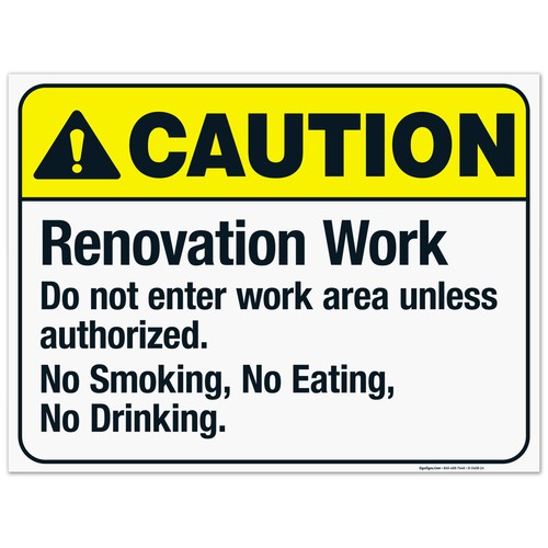 Renovation Work Do Not Enter Work Area Sign, ANSI Caution Sign, (SI-5408) - 第 48/87 張圖片