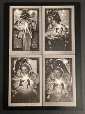 Star Wars B&W Movie Art Poster Print Splash Page 9x12 Drew Struzan