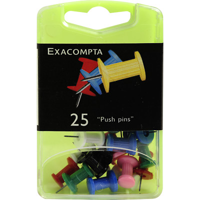 Exacompta Blisterbox 25x Pinnwandnadeln Push Pins Ø10mm 7mm große Farbauswahl