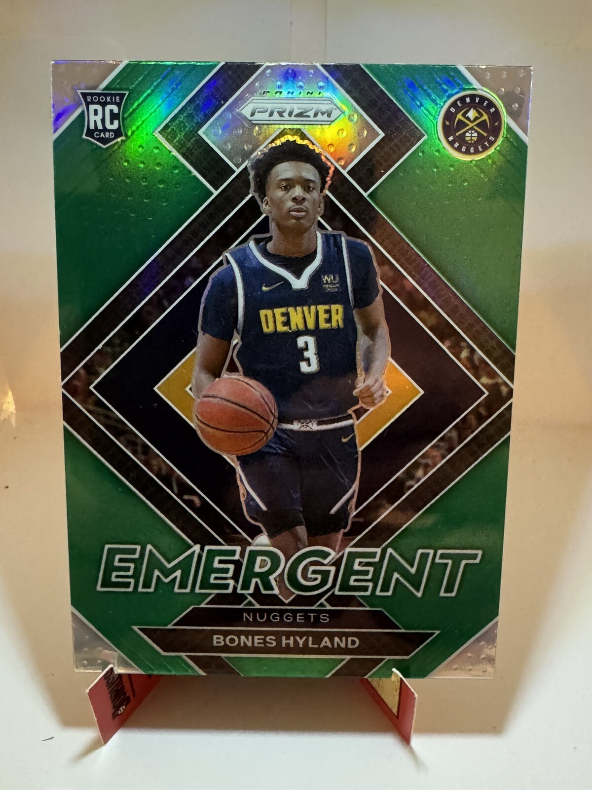 2021-22 Panini Prizm Emergent Green #11 Rookie Bones Hyland Denver Nuggets