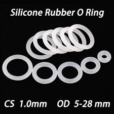 Food Grade O-Ring Silicone Rubber O Rings Gasket Cross Section 1.0mm OD 5-28 mm