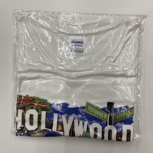 Gildan Hollywood Graphic Print White T Shirt Crewneck Mens XL - Picture 8 of 8