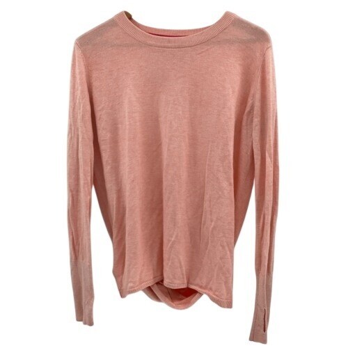 Lululemon Sweater Bring it Back Backbend Women 8 Peach Pink Open Back Cashmere