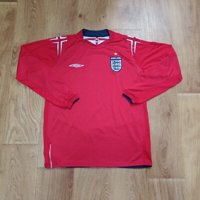 ENGLAND Euro 2004 Away Football Long Sleeve Shirt Jersey UMBRO