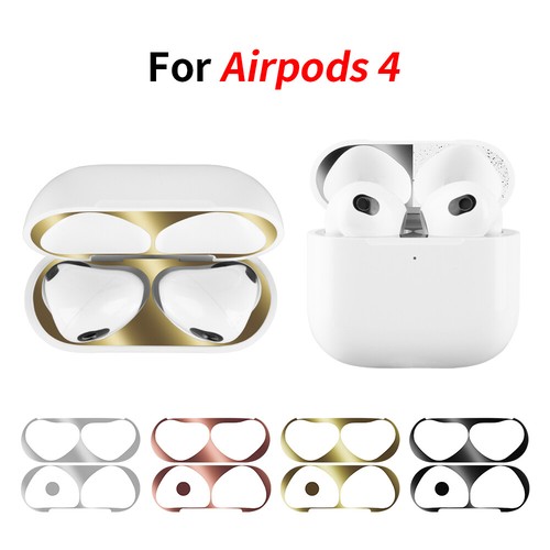 For Apple AirPods 4 4th Gen Case Anti Dust Sticker Metal Decal Skin Protector - 第 8/14 張圖片