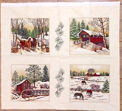 Paneel  Winter im Wald  Patchworkstoff   Moda, Lecien, Windham u.a.